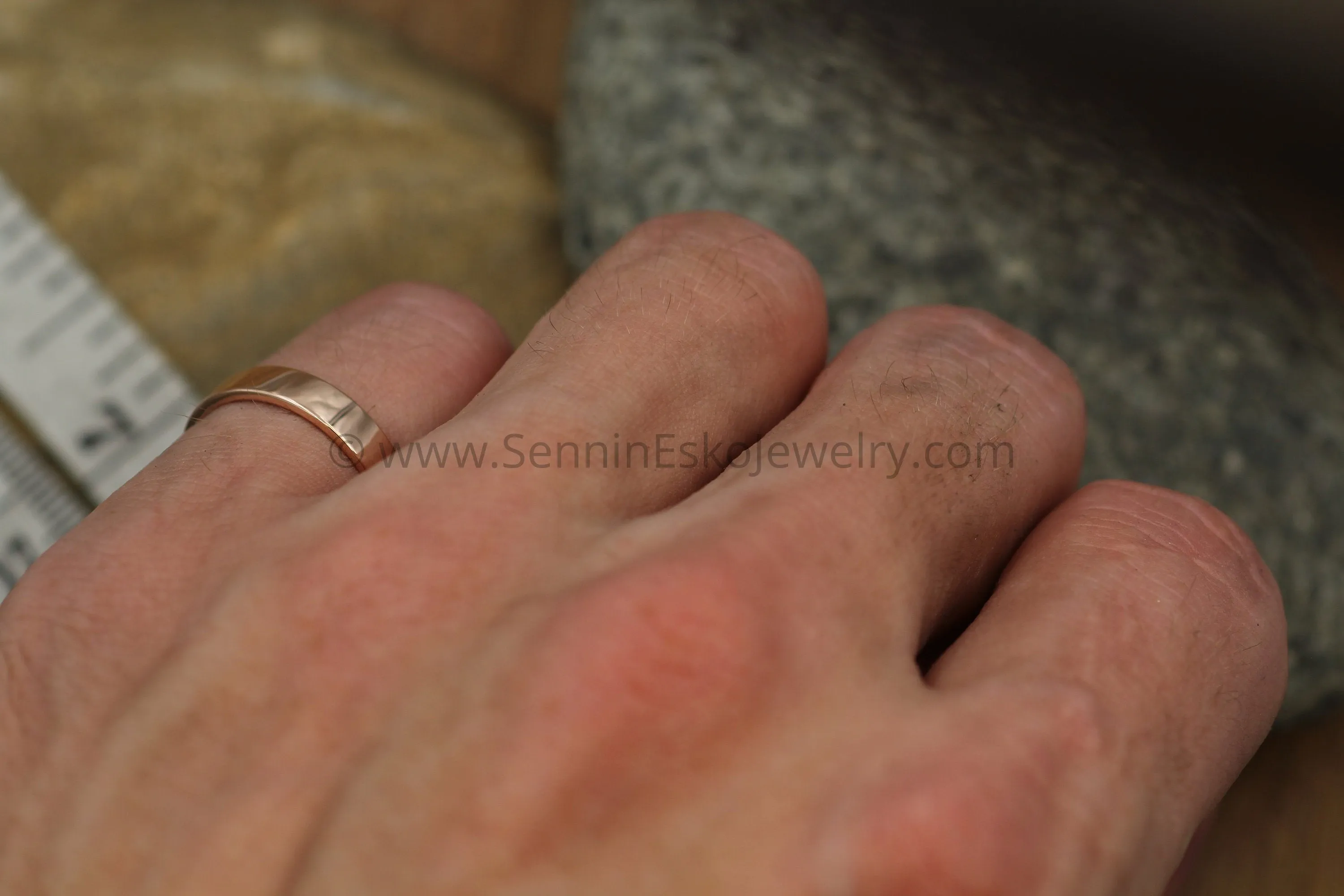 14kt Rose Gold 4x1.2mm Flat Band - Glossy Finish