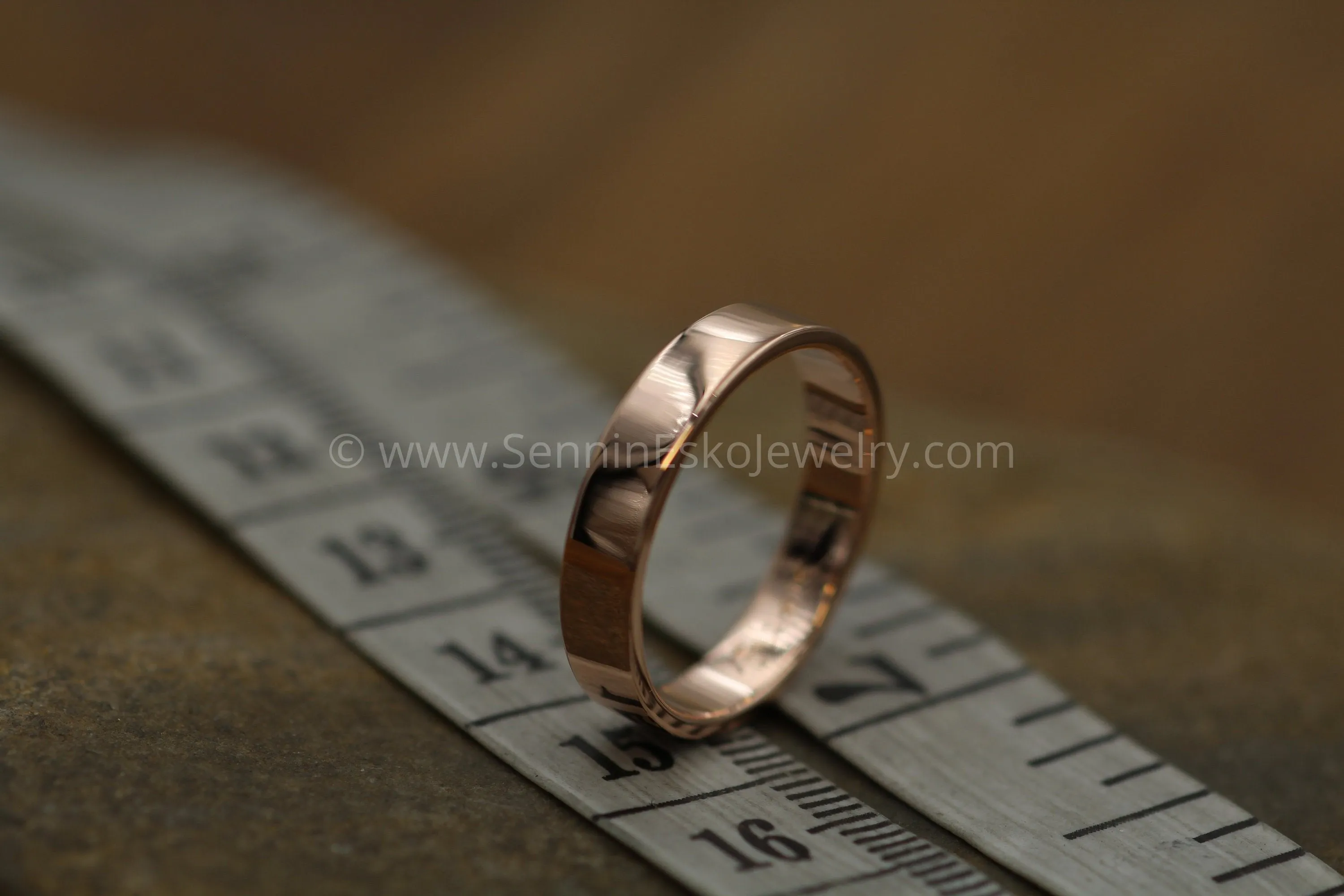 14kt Rose Gold 4x1.2mm Flat Band - Glossy Finish