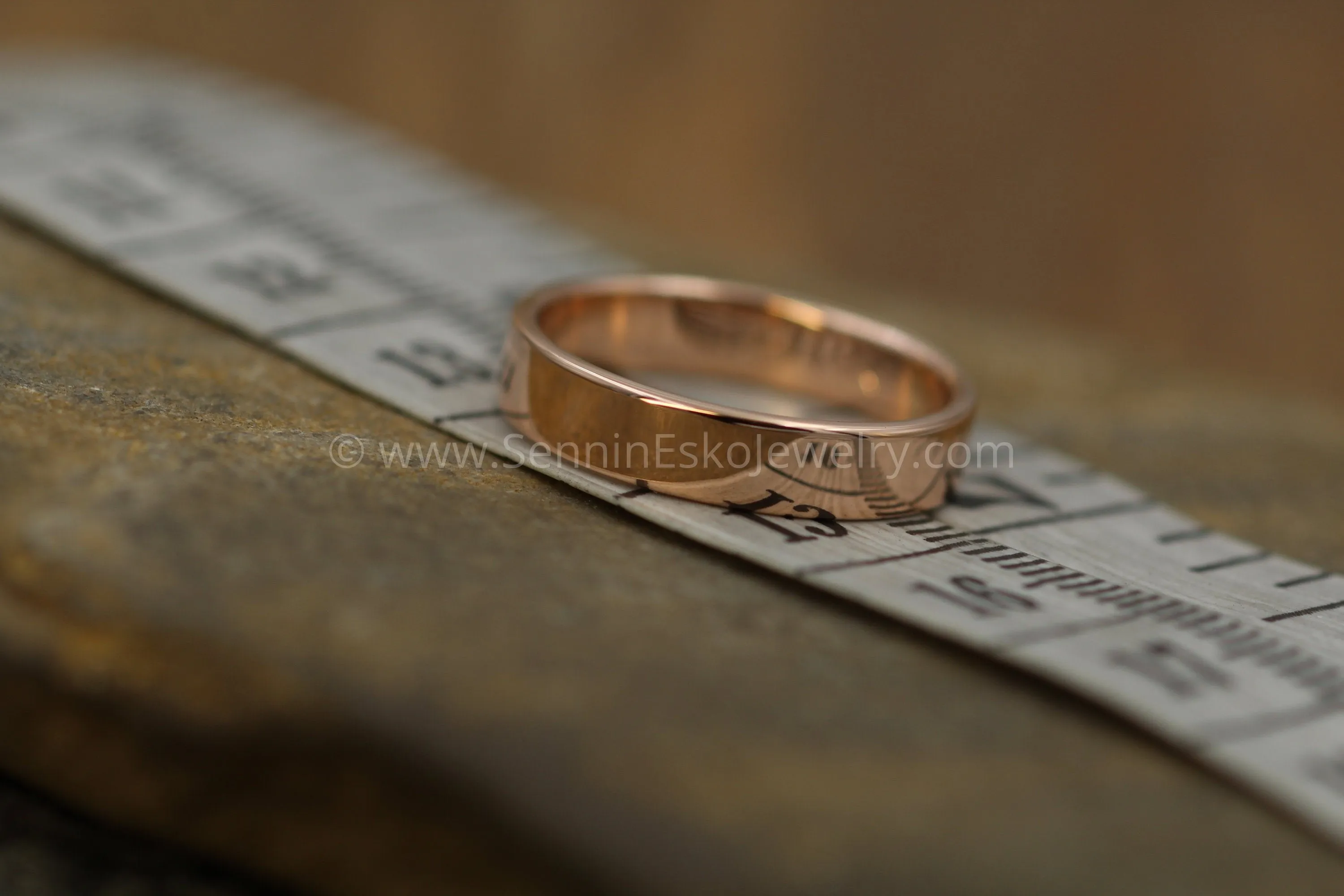 14kt Rose Gold 4x1.2mm Flat Band - Glossy Finish