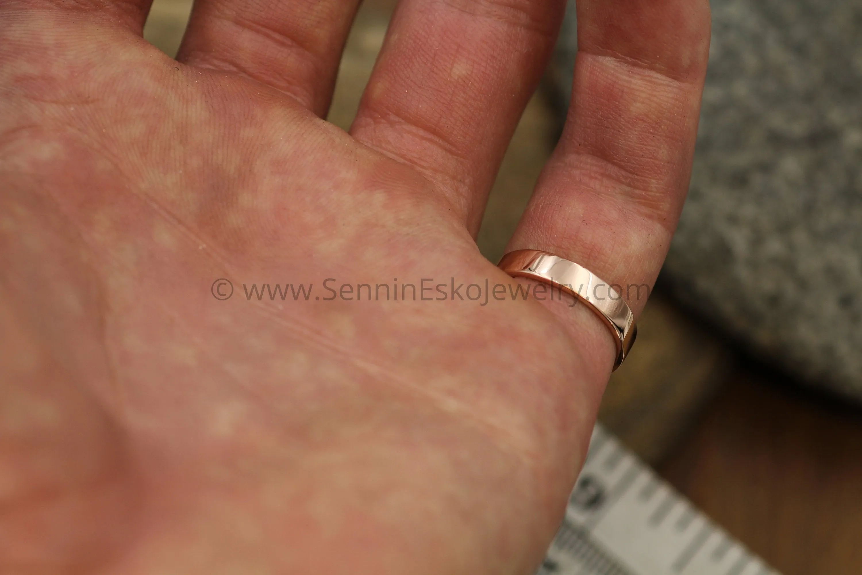 14kt Rose Gold 4x1.2mm Flat Band - Glossy Finish