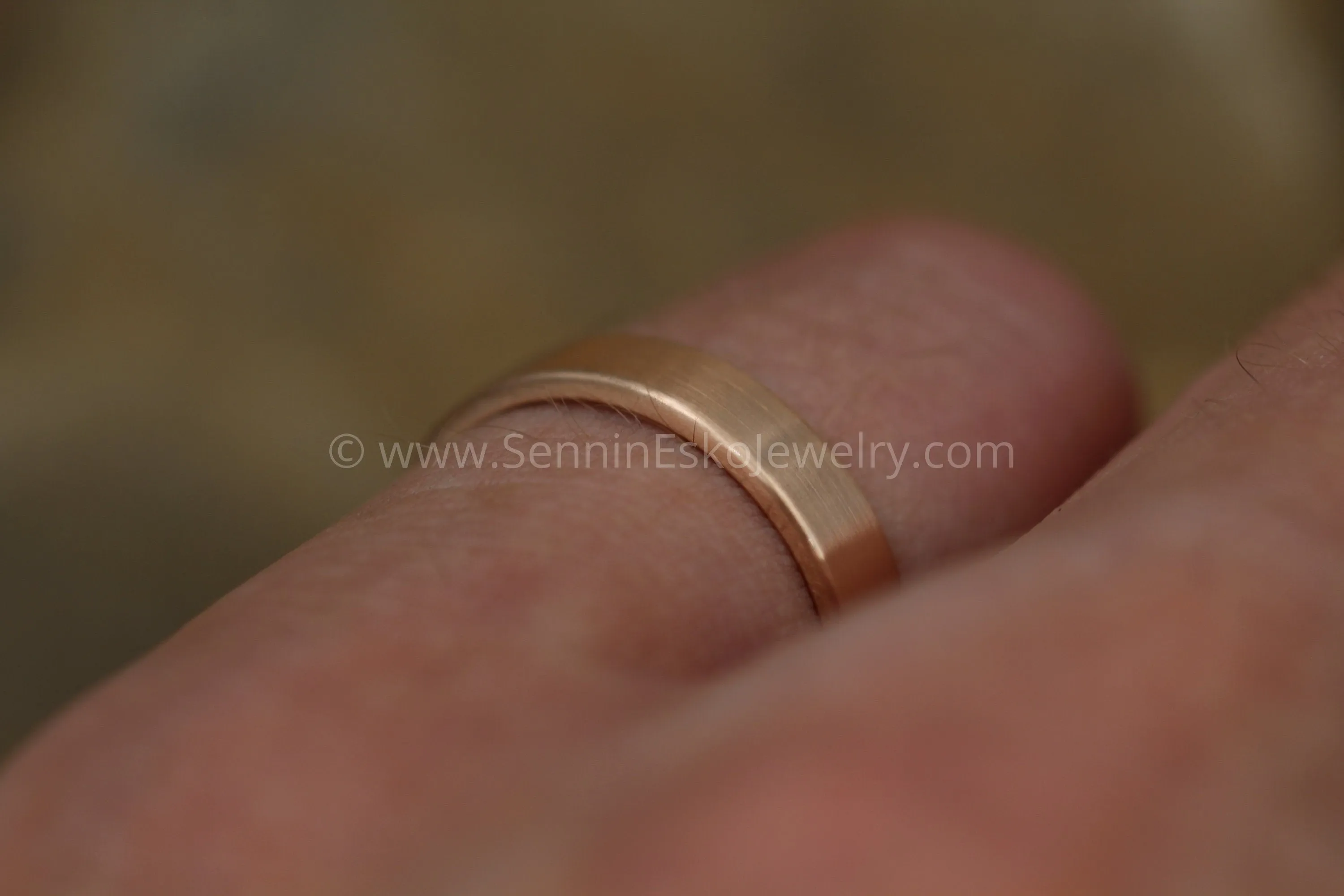 14kt Rose Gold 4x1.2mm Flat Band - Matte Finish