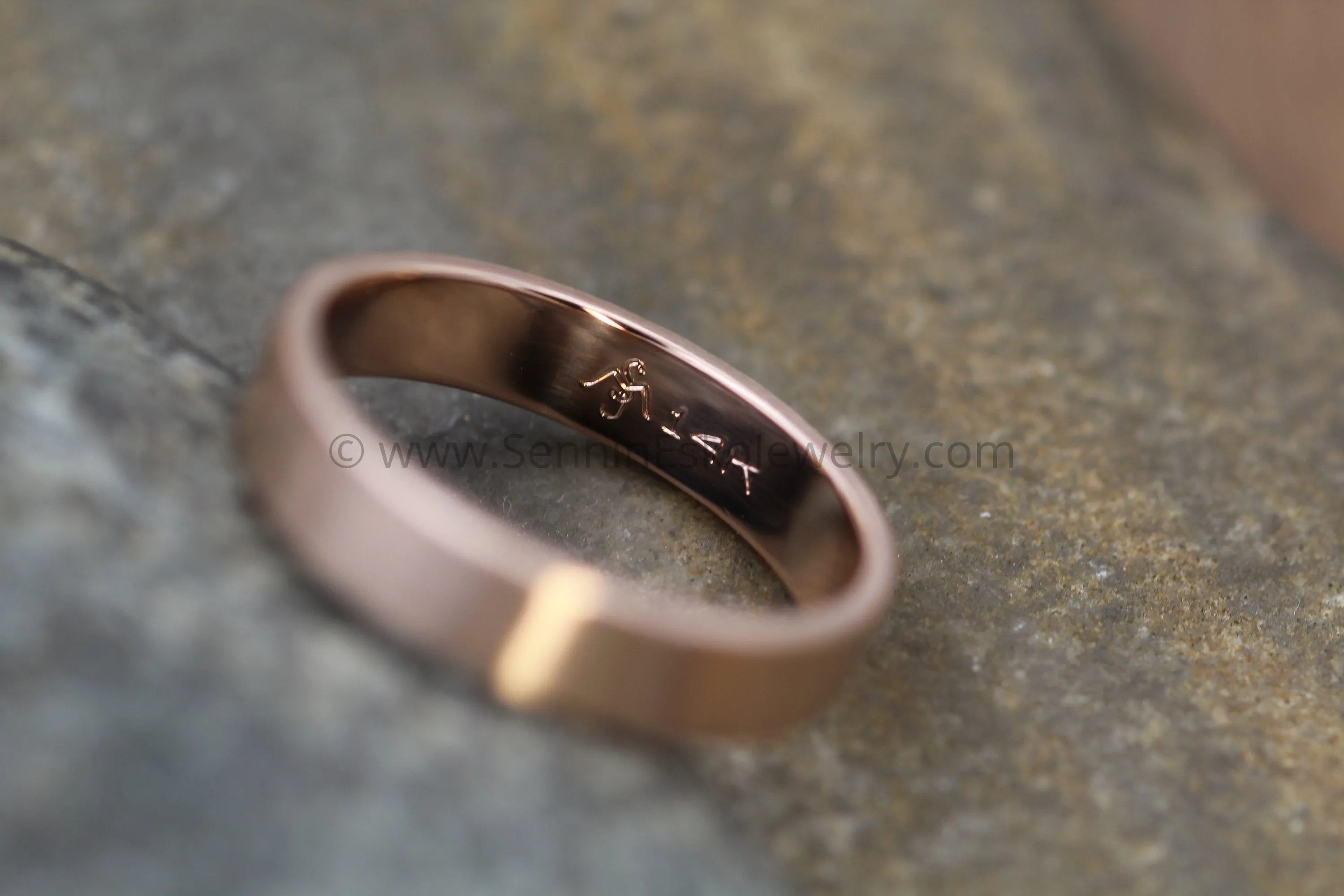 14kt Rose Gold 4x1.2mm Flat Band - Matte Finish