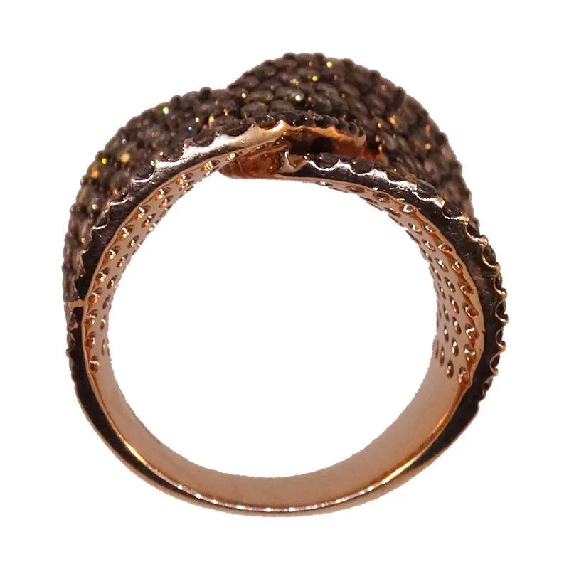 14kt Rose Gold Multi Shade Conganc Double Circle Ring