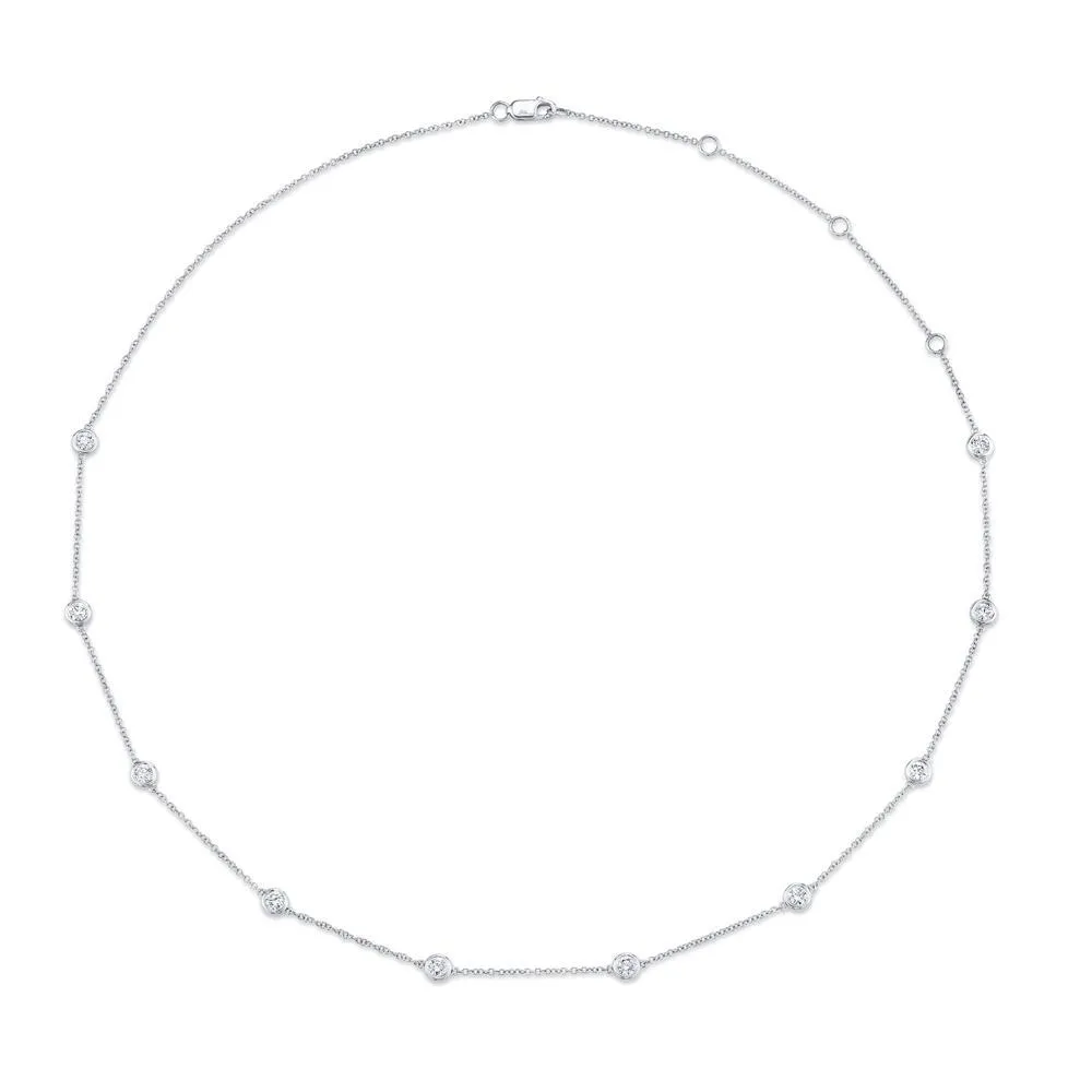 14kt White Gold Diamonds by the Yard Necklace - 1.02TCW