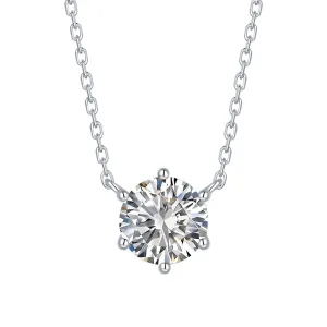 14kt White Gold Solitaire Diamond Pendant Necklace, 1.00ct