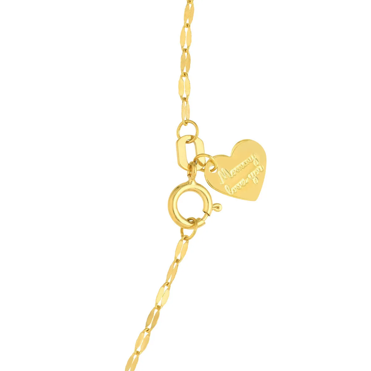 14kt Yellow Gold Crown and Puffed Heart Lariat Necklace
