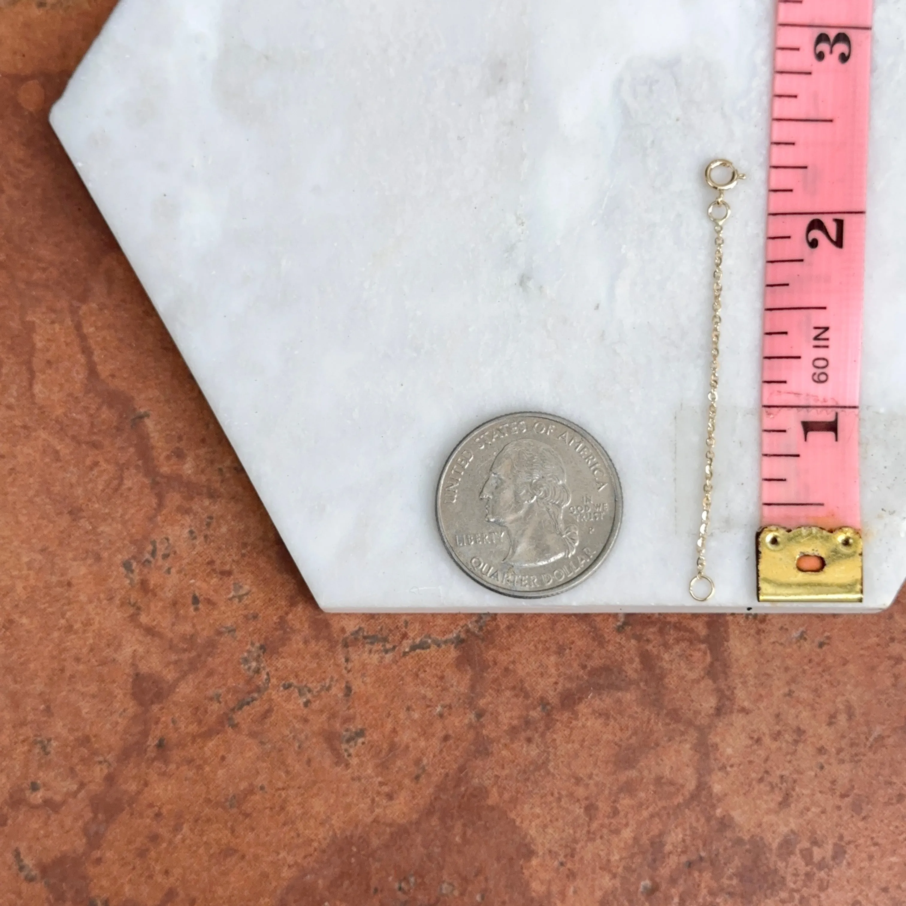 14KT Yellow Gold Diamond-Cut Cable Chain Extender 2.25"