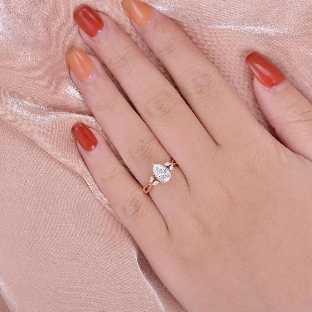 1.5ct Pear Moissanite Infinity Six-prong Ring