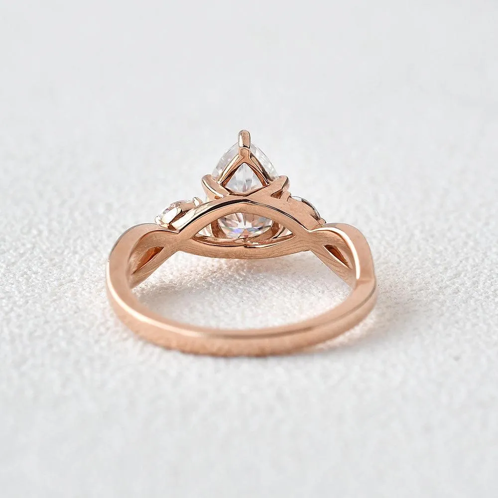1.5ct Pear Moissanite Infinity Six-prong Ring