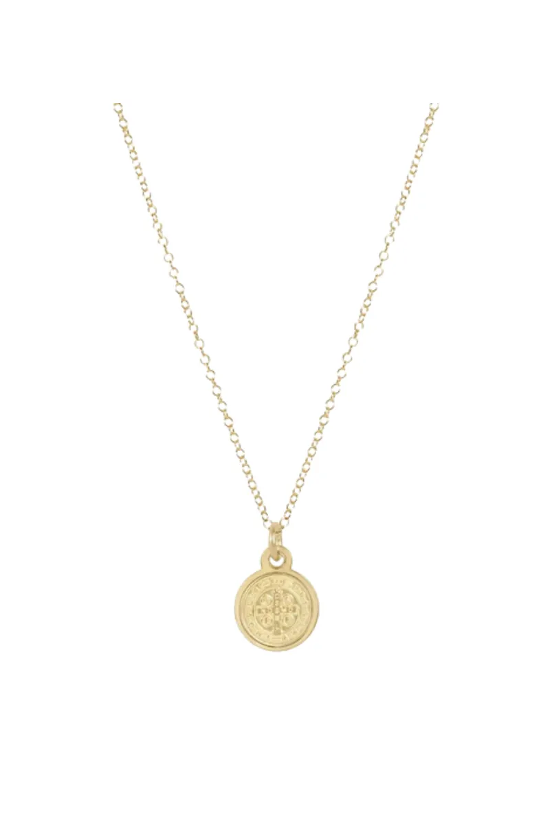 16" Necklace Gold - Blessing Small Gold DIsc