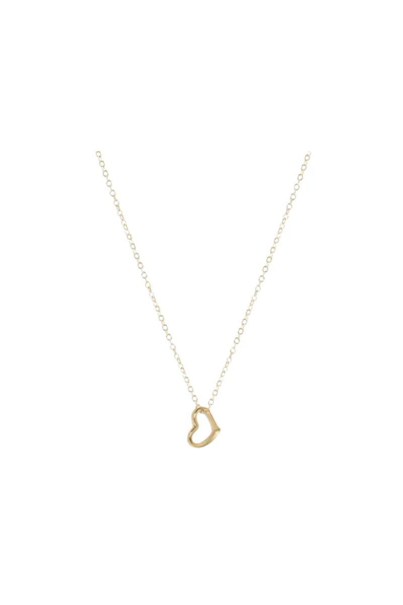 16" Necklace Gold - Love Small Gold Charm
