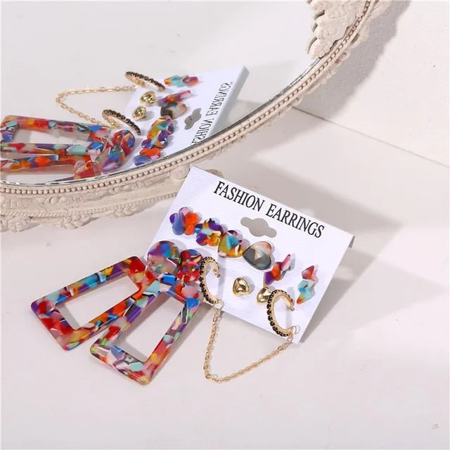 17KM Vintage Pearl Earrings For Women Big Gold Cross Set of Earrings Long Tassel Butterfly Dangle Drop Earrings 2022 Jewelry