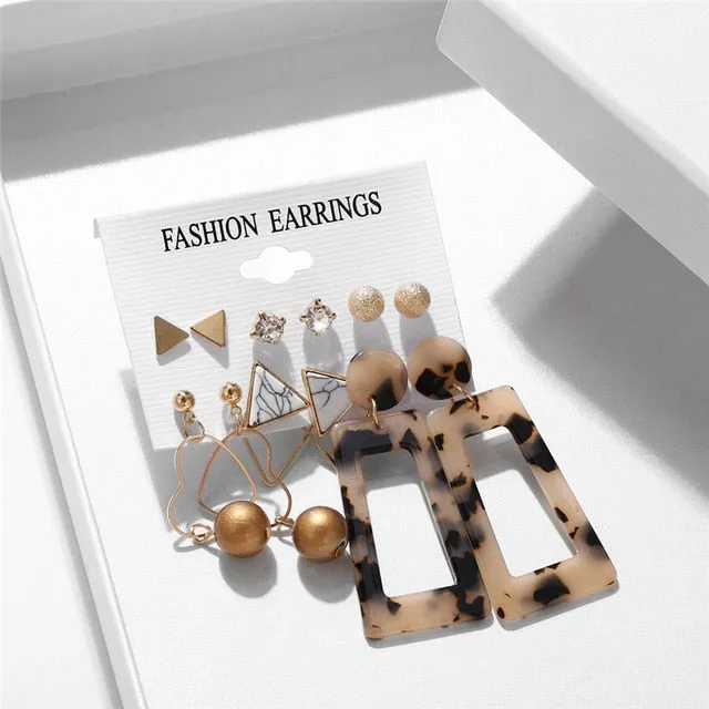 17KM Vintage Pearl Earrings For Women Big Gold Cross Set of Earrings Long Tassel Butterfly Dangle Drop Earrings 2022 Jewelry