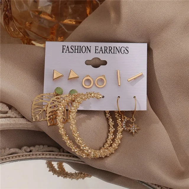 17KM Vintage Pearl Earrings For Women Big Gold Cross Set of Earrings Long Tassel Butterfly Dangle Drop Earrings 2022 Jewelry