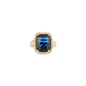18 Karat Rose Gold Kyanite Diamond Ring