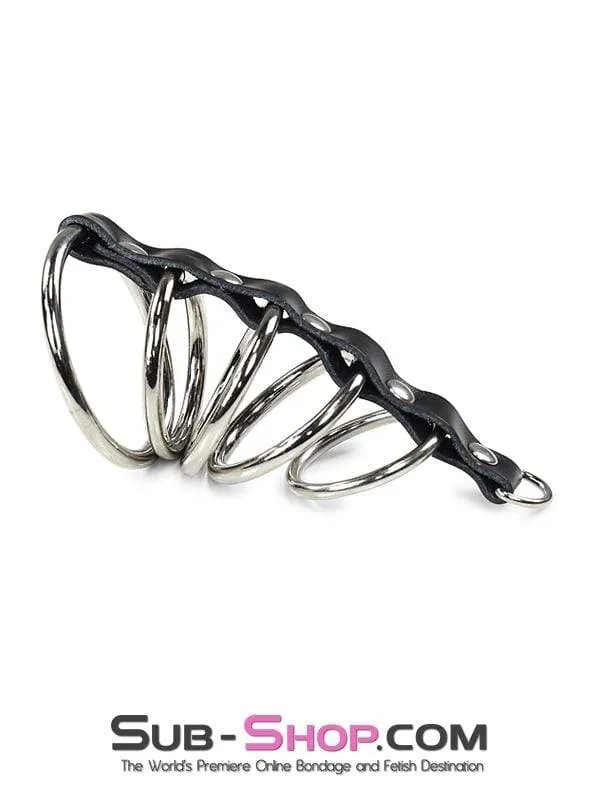 1878DL      5 Rings Gates of Hell Cock & Ball Bondage Set