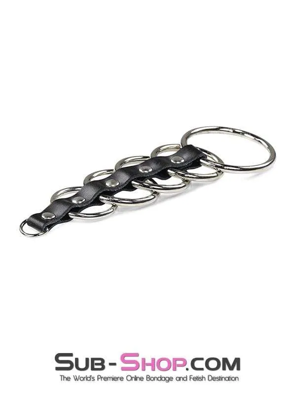 1878DL      5 Rings Gates of Hell Cock & Ball Bondage Set