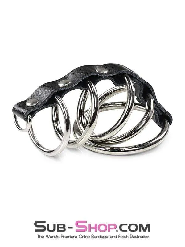 1878DL      5 Rings Gates of Hell Cock & Ball Bondage Set