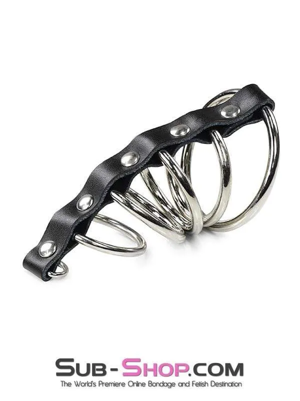 1878DL      5 Rings Gates of Hell Cock & Ball Bondage Set