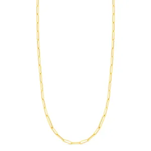 18K ALTERNATING SIZE PAPERCLIP LINK NECKLACE 22"