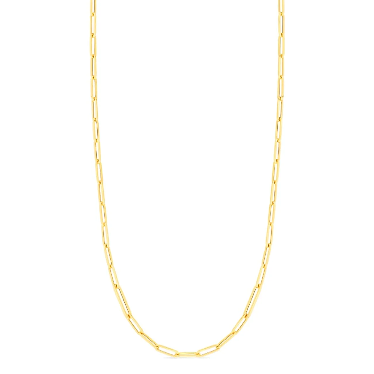 18K ALTERNATING SIZE PAPERCLIP LINK NECKLACE 22"