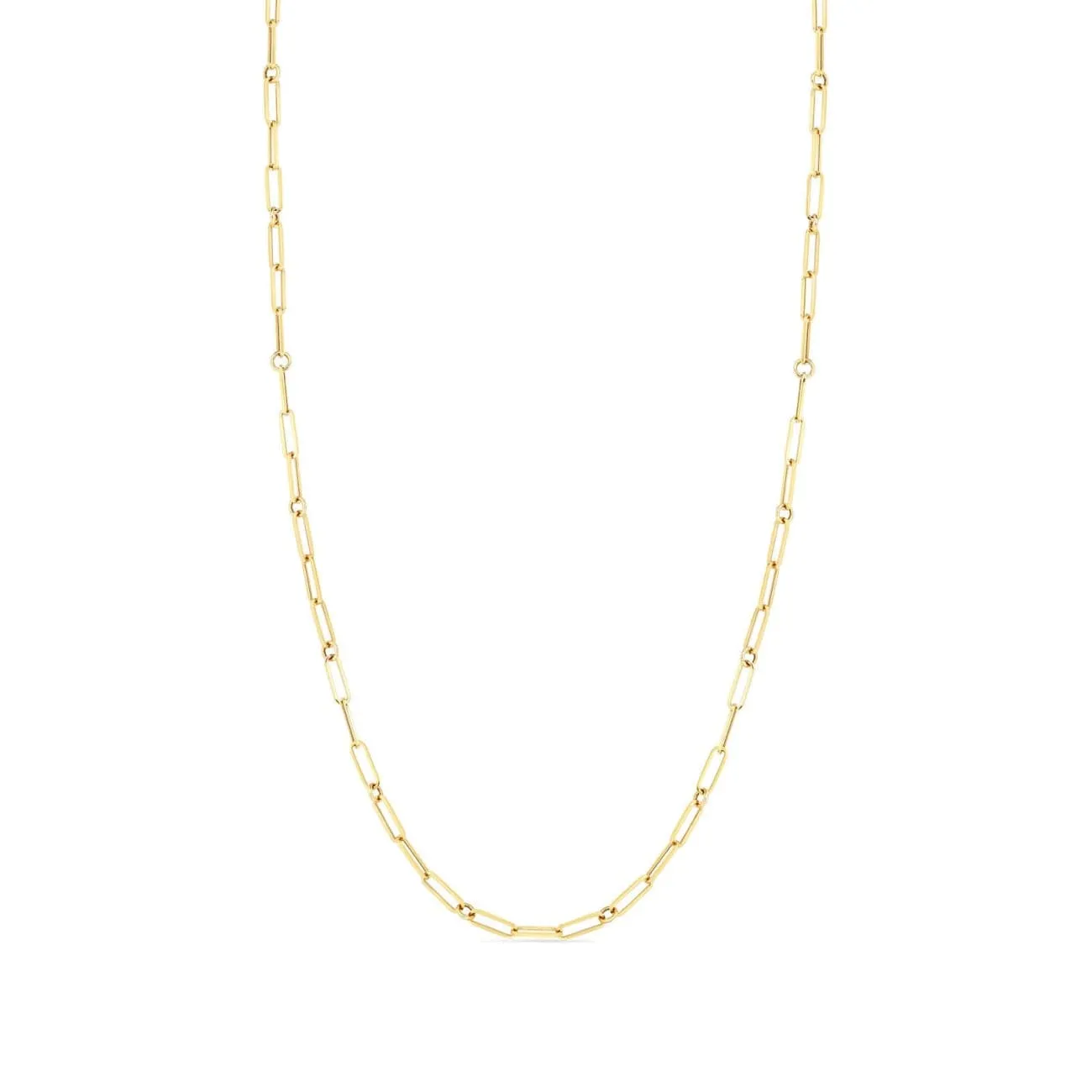 18K FINE PAPERCLIP LINK CHAIN - 22″