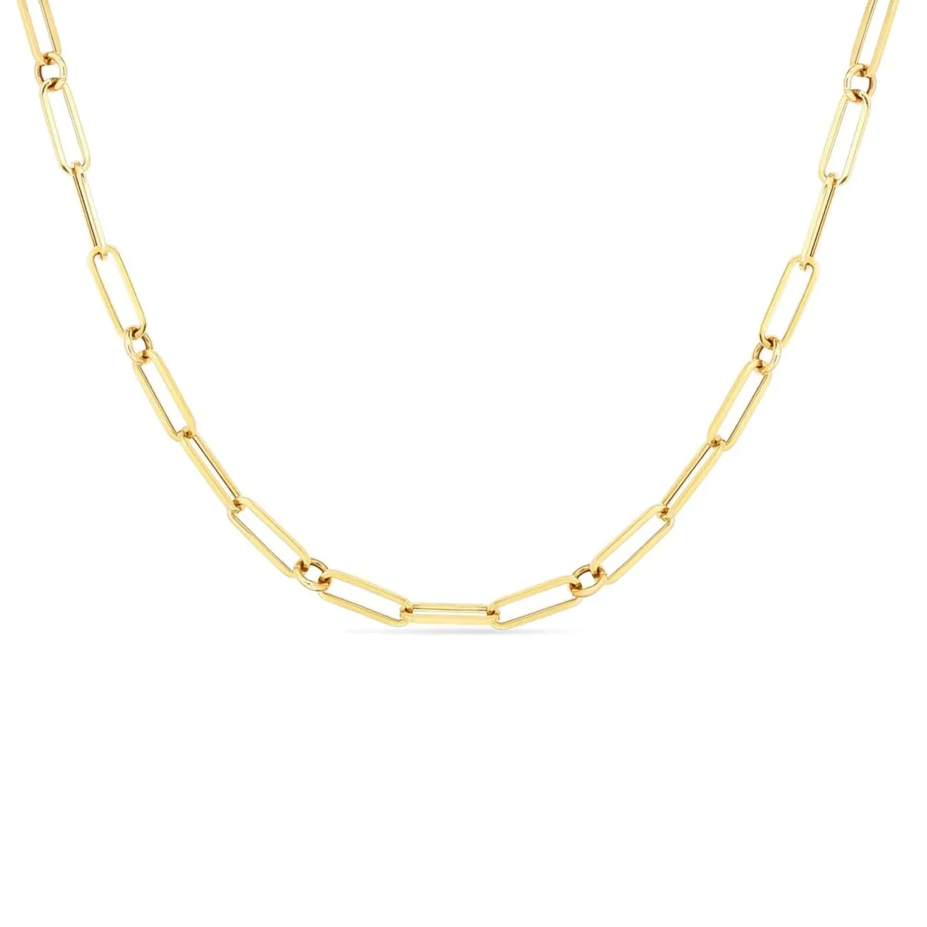 18K FINE PAPERCLIP LINK CHAIN - 22″