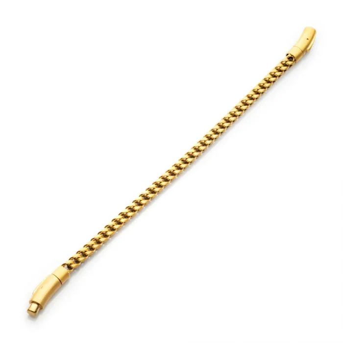 18K Gold Plated Stainless Steel Franco Chain 8.25" Bracelet BR209MG