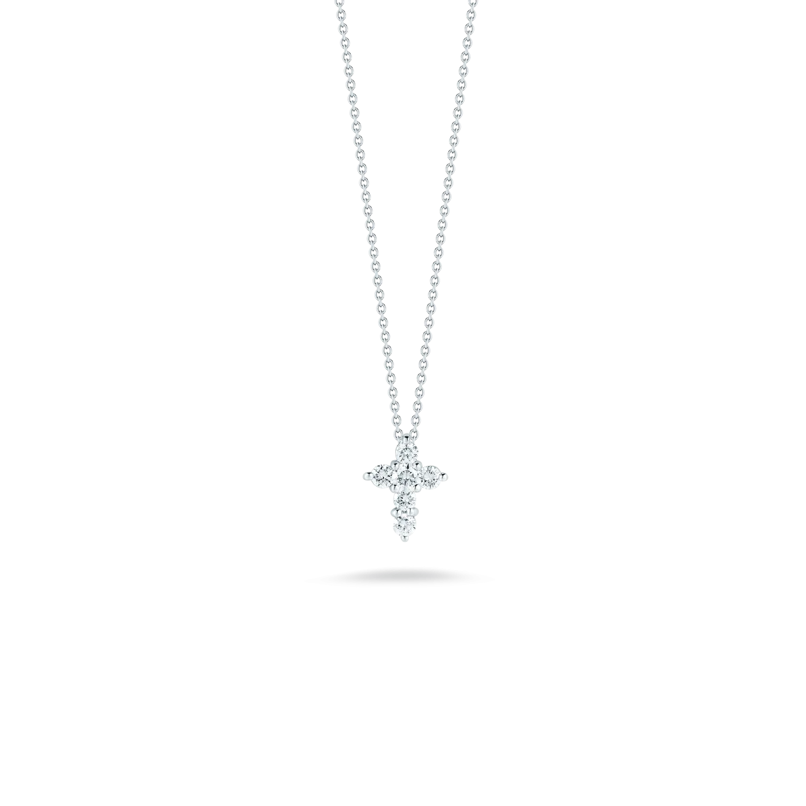 18K GOLD TINY TREASURES DIAMOND BABY CROSS NECKLACE - 18K White Gold