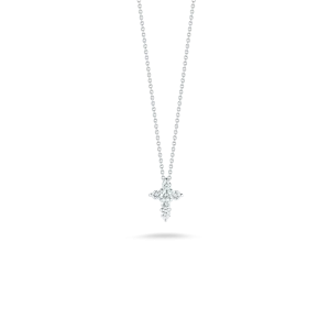 18K GOLD TINY TREASURES DIAMOND BABY CROSS NECKLACE - 18K White Gold