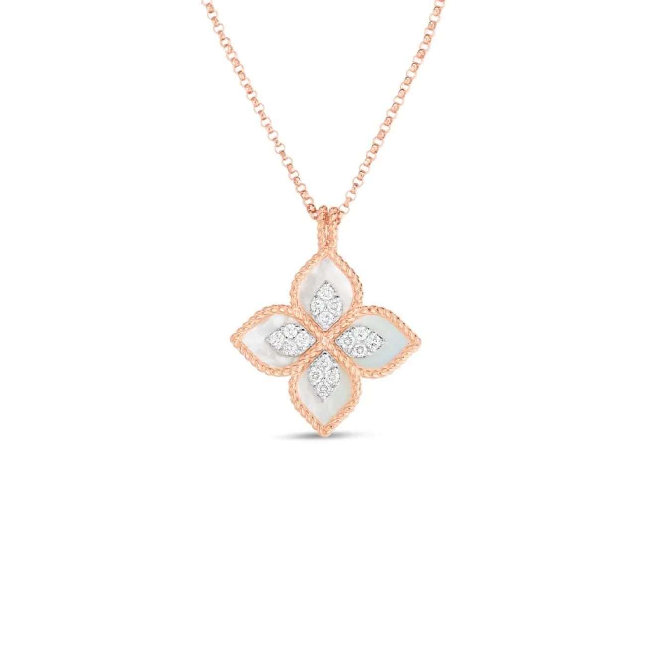18K Princess Flower Mother-Of-Pearl & Diamond Pendant 8882784Ahchx