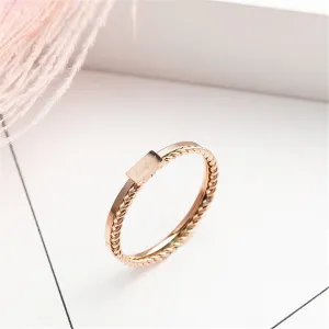 18K Rose Gold-Plated 'Love' Rope-Band Ring
