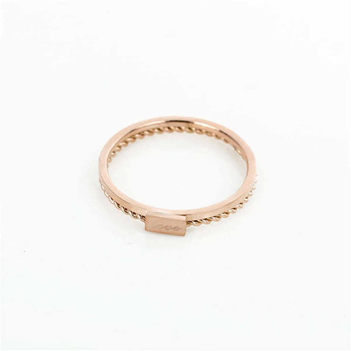 18K Rose Gold-Plated 'Love' Rope-Band Ring