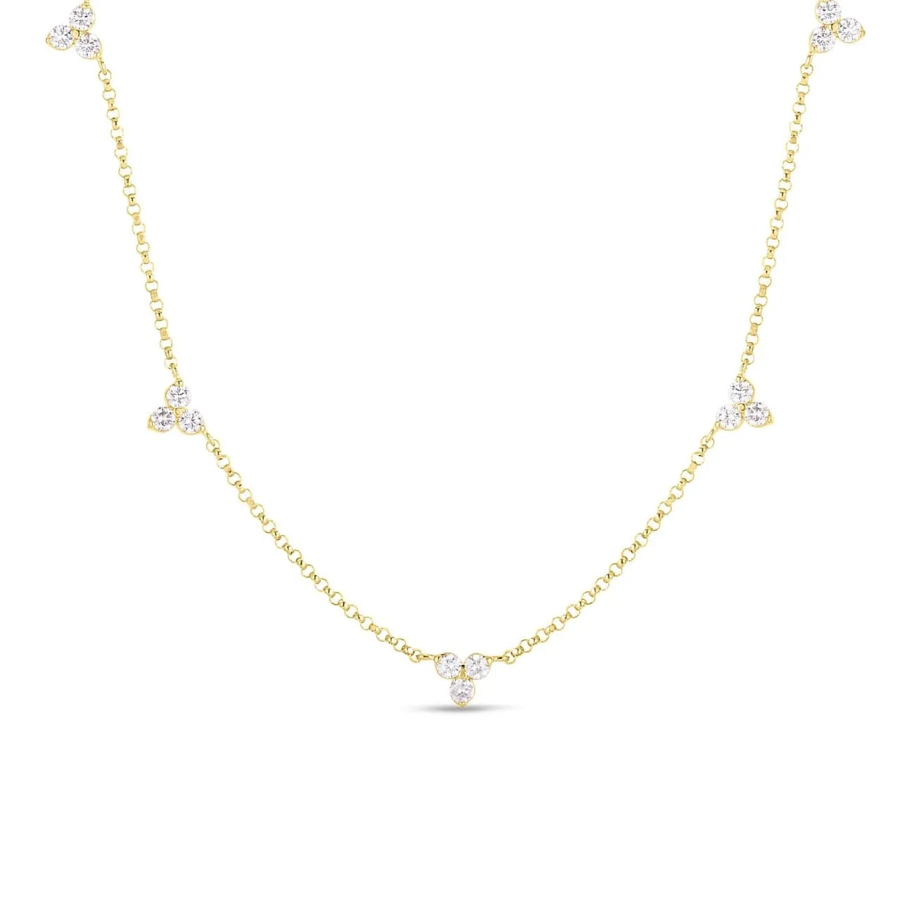 18K SEVEN STATION DIAMOND NECKLACE