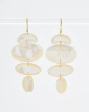 18k small oval totem mother of pearl earrings