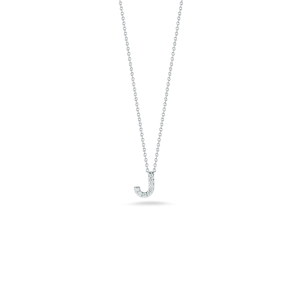 18K WHITE GOLD TINY TREASURES DIAMOND LOVE LETTER "J" NECKLACE