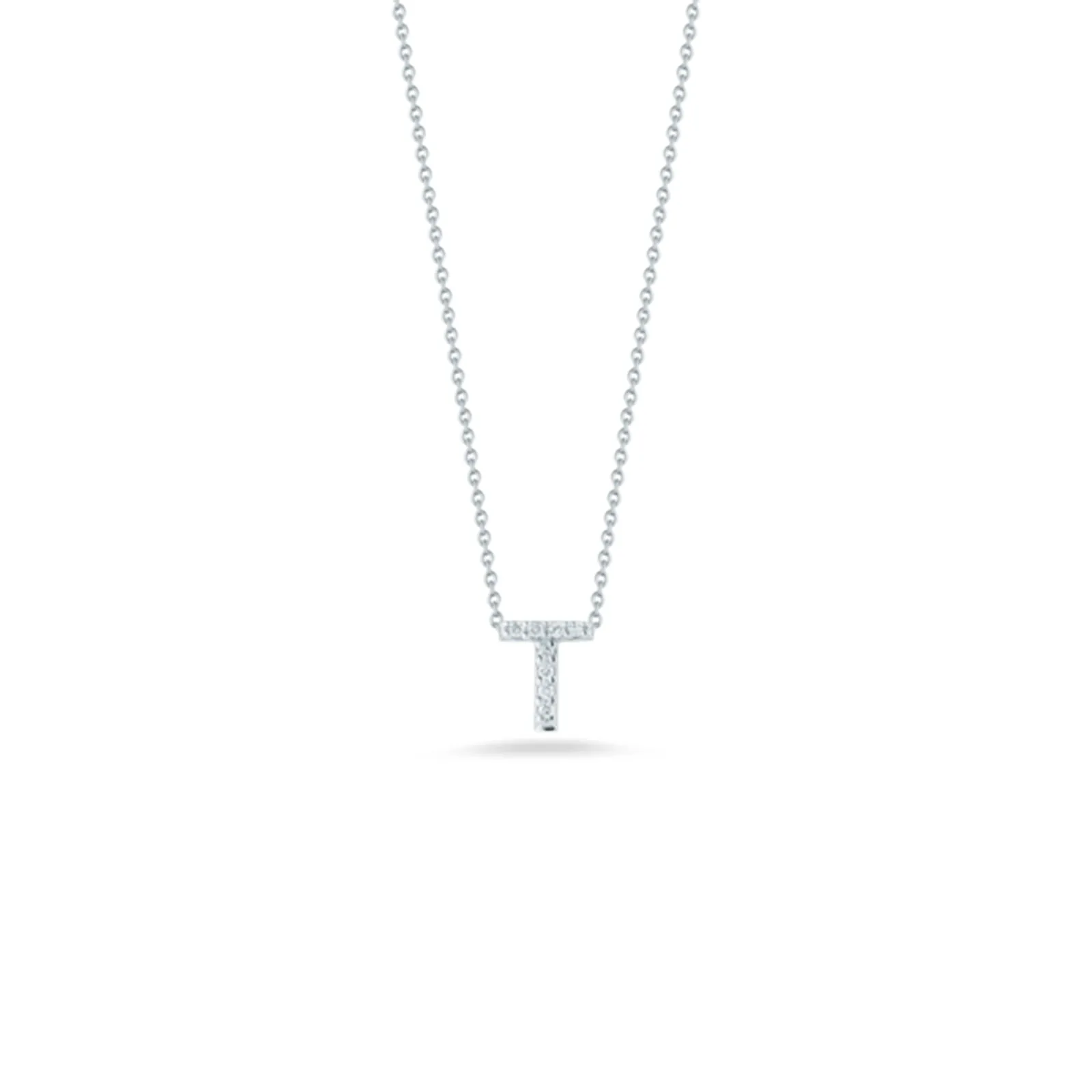 18K White Gold Tiny Treasures Diamond Love Letter “t” Necklace