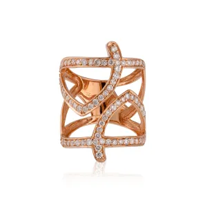18KT Rose Gold Ring with Diamonds