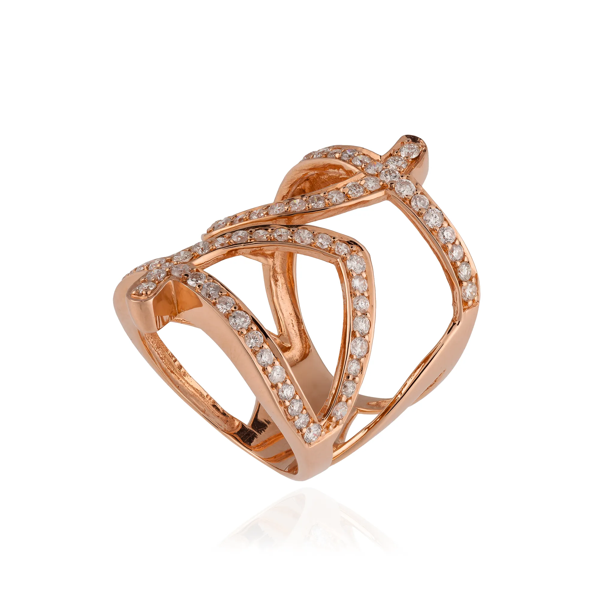 18KT Rose Gold Ring with Diamonds