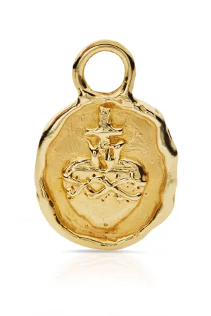 18KY Small Sacred Heart Coin