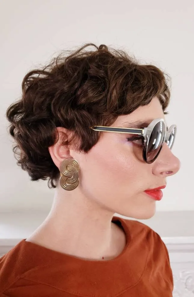 1980s Gold Clip Earrings Interwoven Discs / 80s Chunky Maximalist Clip-Ons Geometric Concentric Circles / Yolanthe