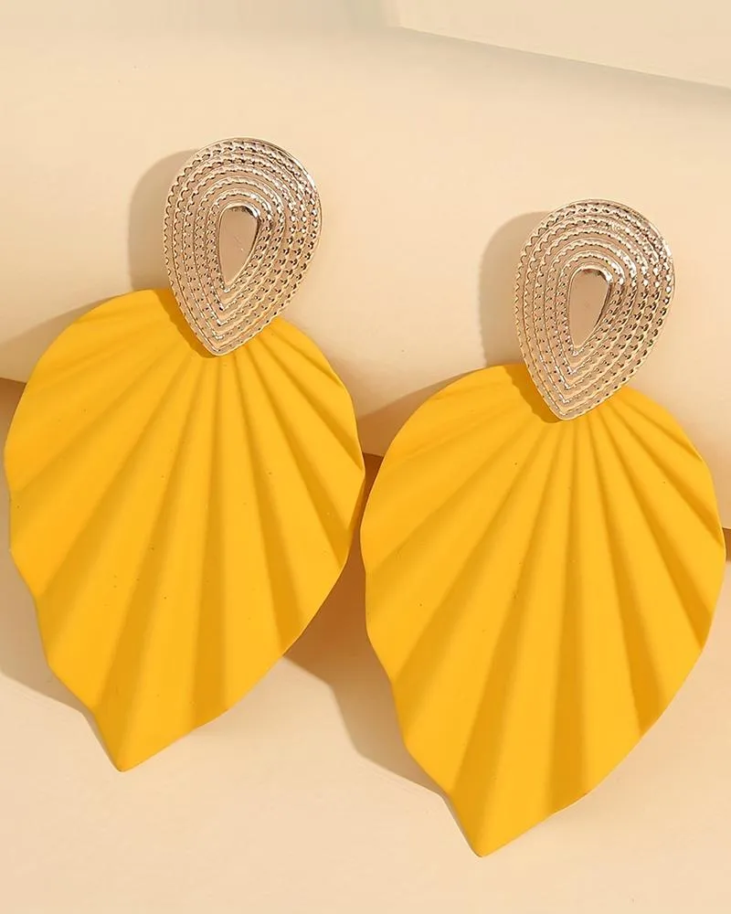 1Pair Vintage Leaf Shape Geometric Earrings