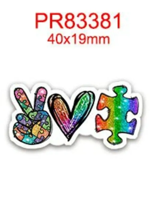 1" Autism Awareness Ribbon - DIY Printed Grosgrain Craft Material - Cartoon Pattern