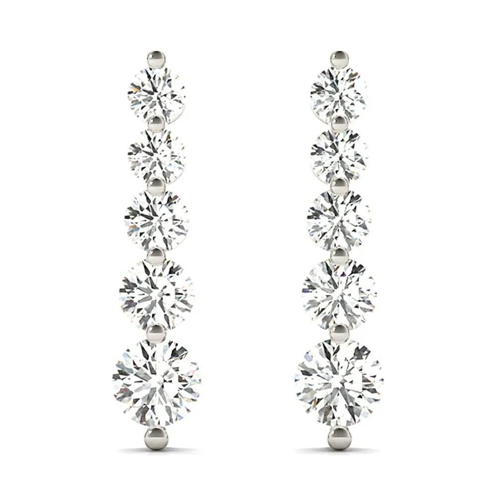 2.00 ctw Diamond Drop Earrings Journey Style