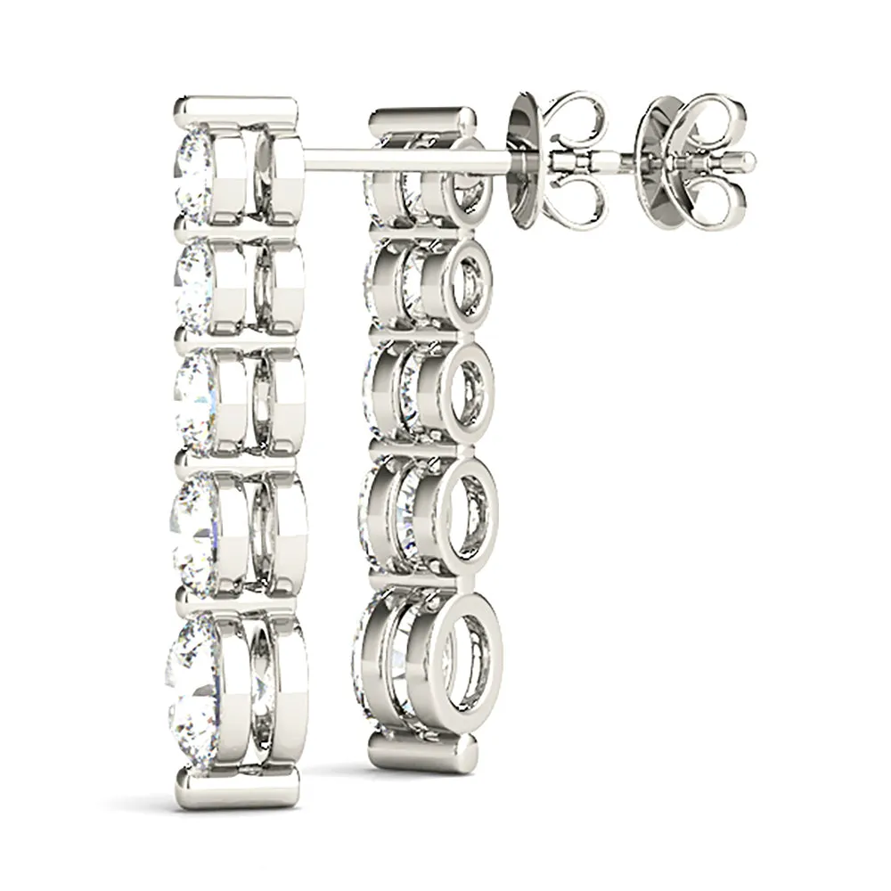 2.00 ctw Diamond Drop Earrings Journey Style