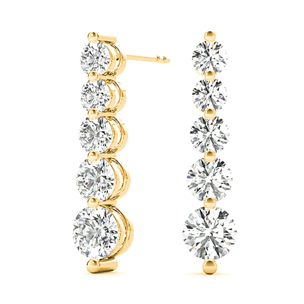 2.00 ctw Diamond Drop Earrings Journey Style