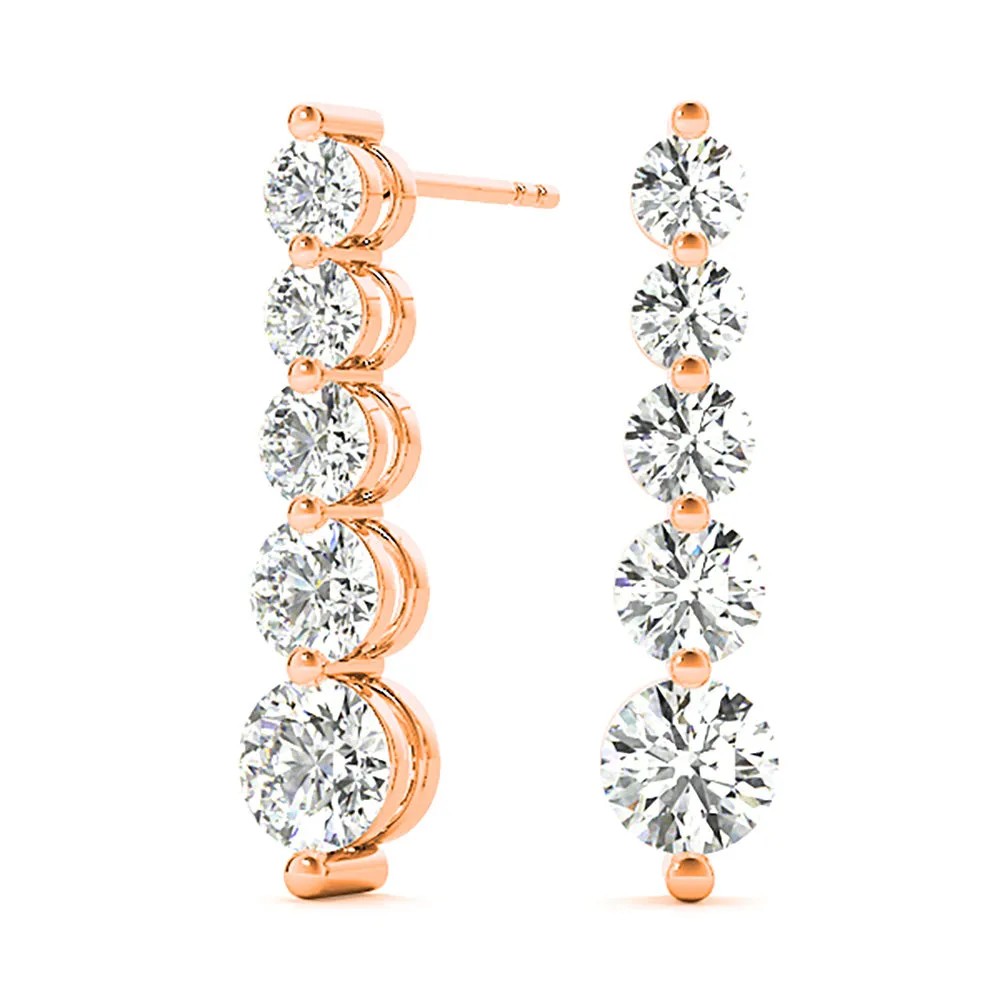 2.00 ctw Diamond Drop Earrings Journey Style