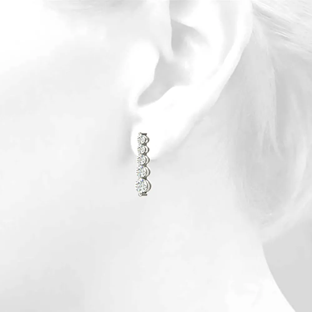 2.00 ctw Diamond Drop Earrings Journey Style