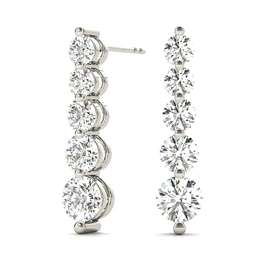 2.00 ctw Diamond Drop Earrings Journey Style