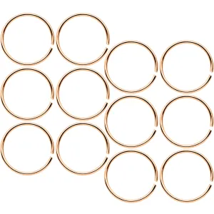 22 Gauge 5/16 Rose Gold Tone Anodized Seamless Circular Ring Set of 12